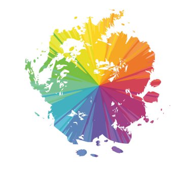 Mürekkep lekesi çok renkli soyut simgesi