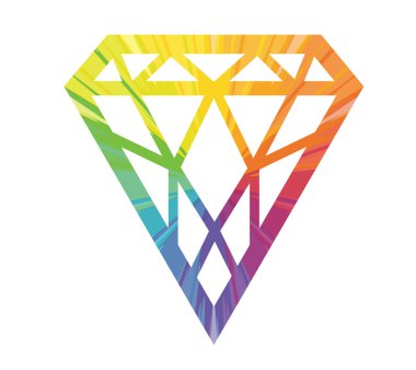 mücevher çok renkli soyut simgesi