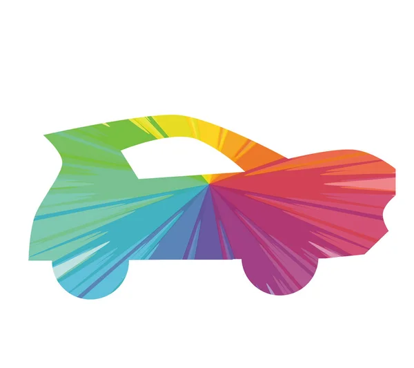 Bil flerfärgad abstrakt ikonen — Stock vektor