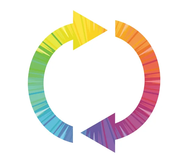 Double flèche icône abstraite multicolore — Image vectorielle