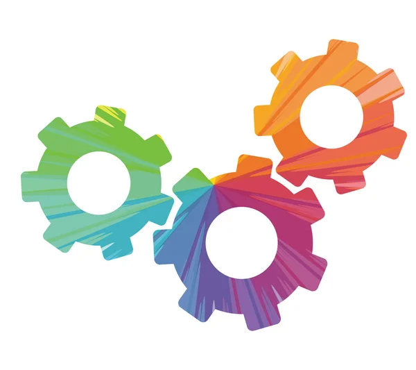 Gears multicolored abstract icon — Stock Vector