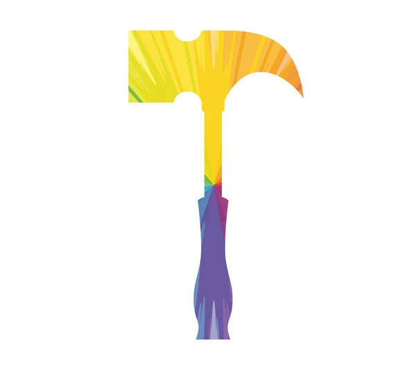 Martillo icono abstracto multicolor — Vector de stock