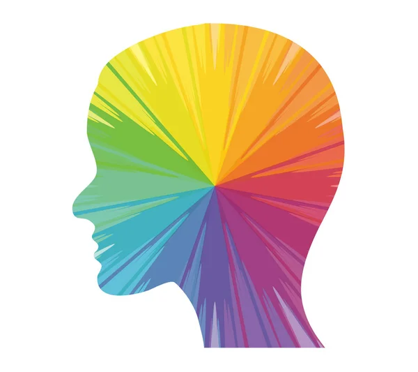 Tête multicolore icône abstraite — Image vectorielle