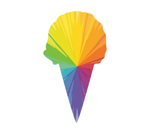 Helado corneta multicolor icono abstracto — Archivo Imágenes Vectoriales