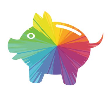 kumbara çok renkli soyut simgesi