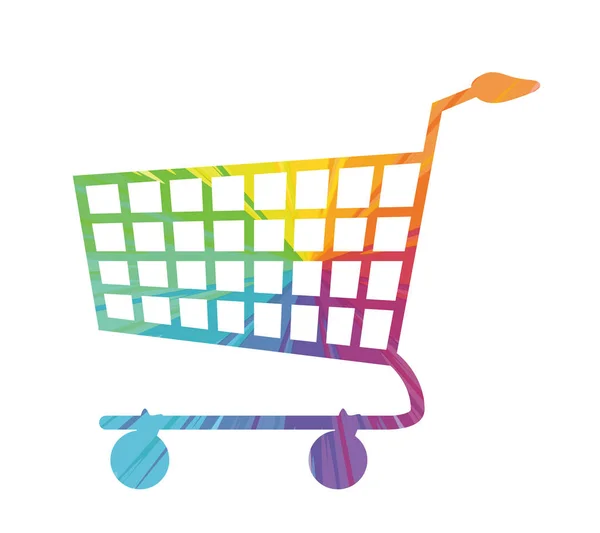 Carrito de compras icono abstracto multicolor — Vector de stock