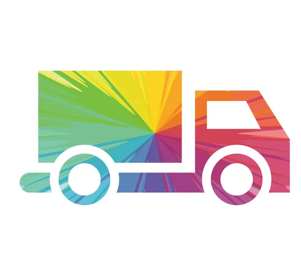Camion multicolore icône abstraite — Image vectorielle