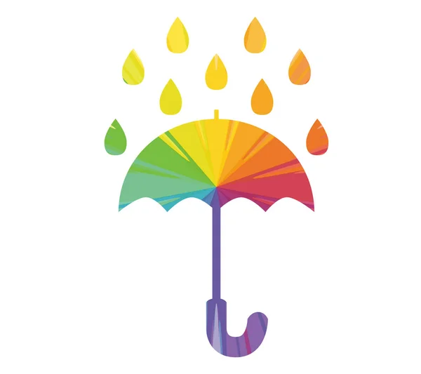 Regenschirm regen bunte abstrakte Ikone — Stockvektor