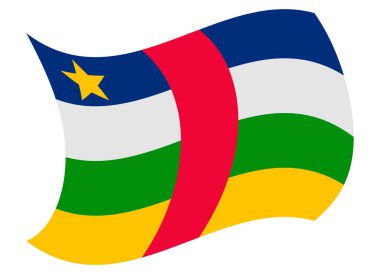 Merkezi Afrika bayrak Rüzgar tarafından taşındı