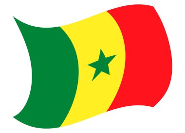 senegal bayrak Rüzgar tarafından taşındı