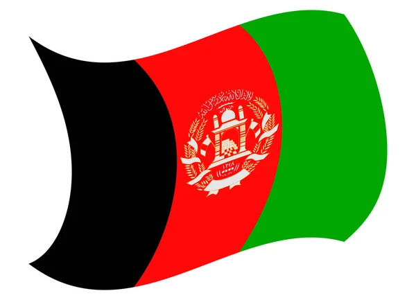 Afganisztán zászló a szél mozgott — Stock Vector