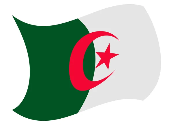 Algeria flag moved by the wind — Stock Vector