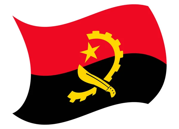 Angola flag moved by the wind — Stock Vector