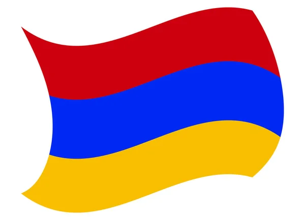 Bandeira armenia movida pelo vento —  Vetores de Stock