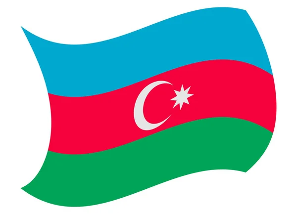 Azerbaijan bandiera mossa dal vento — Vettoriale Stock
