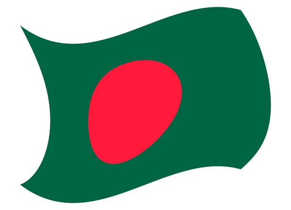 Bangladesh Flagge vom Wind bewegt — Stockvektor