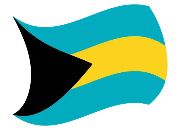 Bandera de Bahamas movida por el viento — Vector de stock