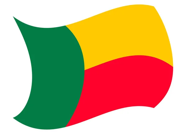 Flaga Beninu, przenoszone przez wiatr — Wektor stockowy