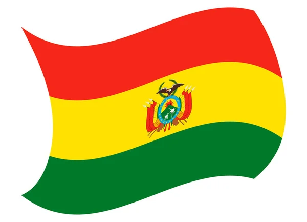 Bandera de Bolivia movida por el viento — Vector de stock