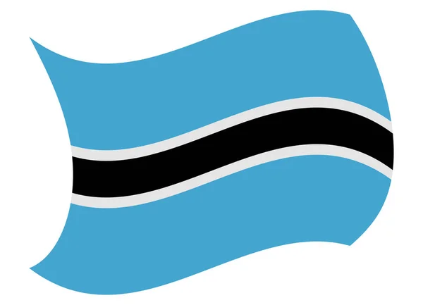 Bandera botswana movida por el viento — Vector de stock