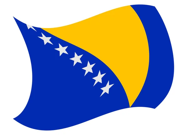 Bosnia bandera movida por el viento — Archivo Imágenes Vectoriales