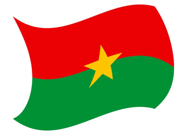 Bandeira burkina movida pelo vento — Vetor de Stock