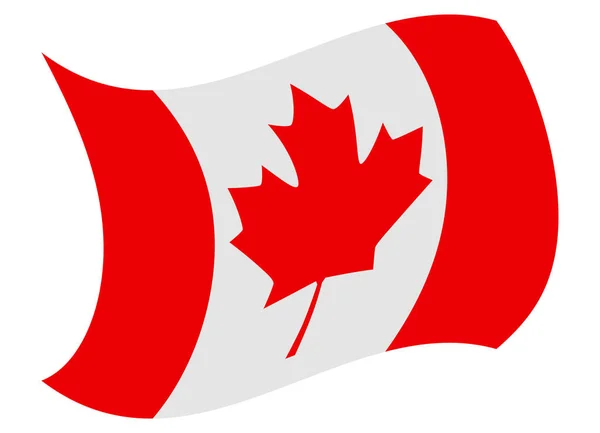 Kanada flagga flyttas av vinden — Stock vektor