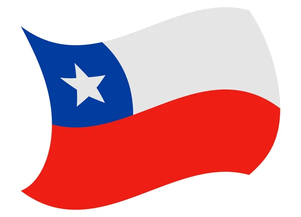 Bandiera chile mossa dal vento — Vettoriale Stock