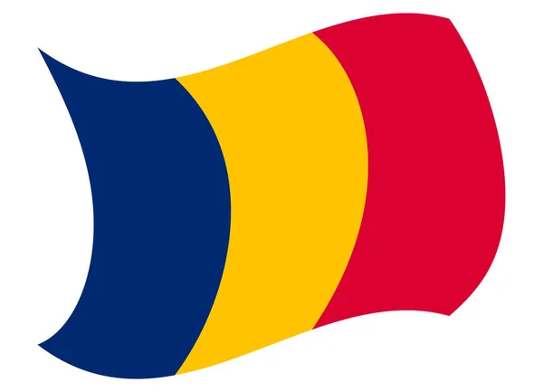 Flaga Czadu przenoszone przez wiatr — Wektor stockowy