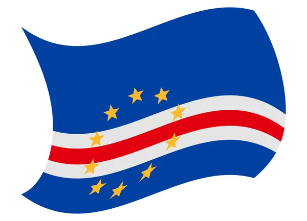 Vlag van Kaapverdië bewogen door de wind — Stockvector