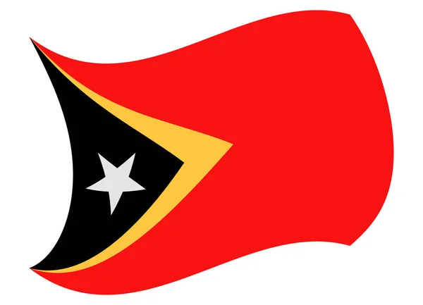 Östtimor flagga flyttas av vinden — Stock vektor