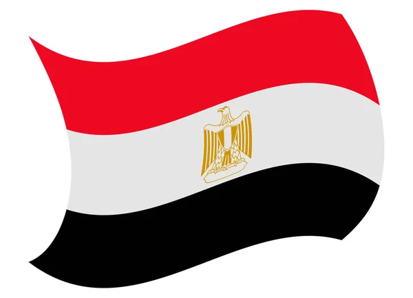 Vlajka Egypta dojat vítr — Stockový vektor