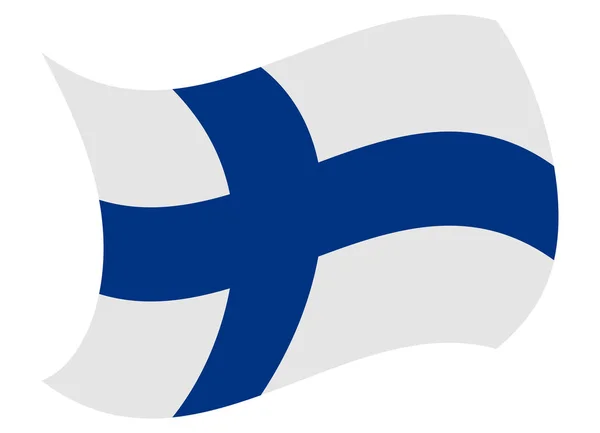 Φιλανδία σημαία μετακινείται από τον άνεμο — Διανυσματικό Αρχείο