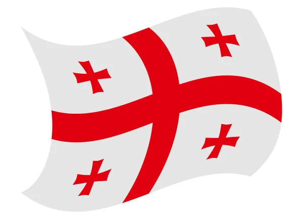 Флаг Джорджии, перемещенный ветром — стоковый вектор