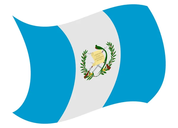 Bandeira guatemala movida pelo vento — Vetor de Stock