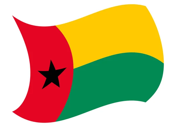 ギニア ギニアビサウの国旗が風によって移動 — ストックベクタ