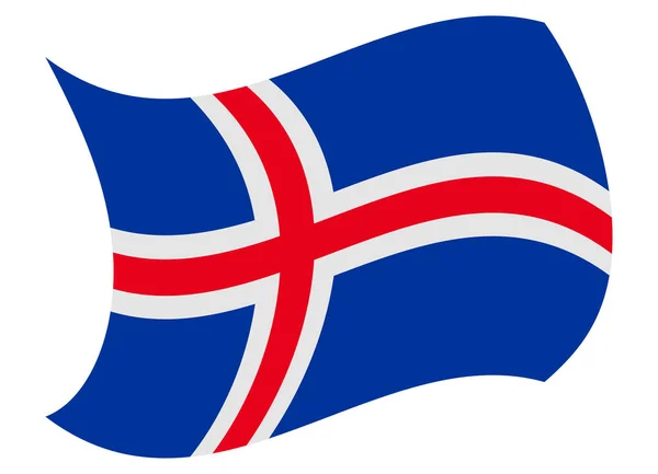 Iceland flag moved by the wind — Stock Vector