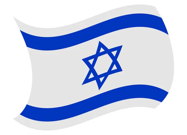 바람에 의해 이동 하는 이스라엘 국기 — 스톡 벡터