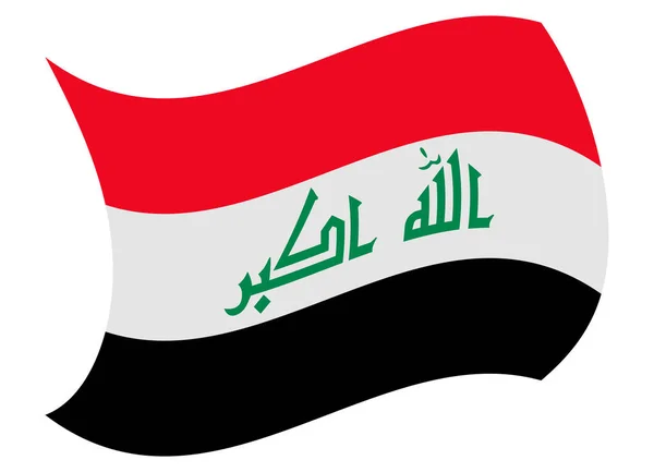 Iraq flag moved by the wind — Stock Vector