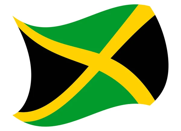 바람에 의해 이동 하는 자메이카 국기 — 스톡 벡터