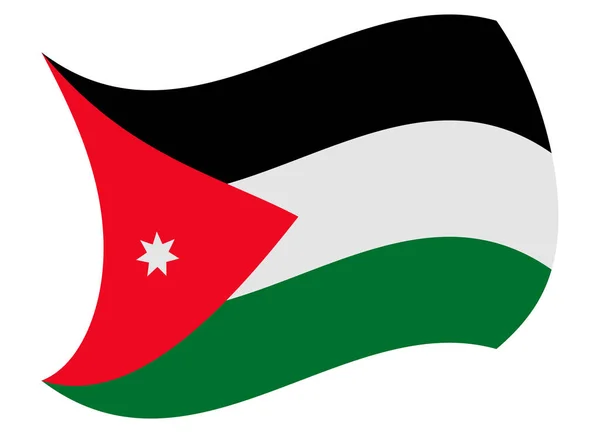 Bandera de Jordania movida por el viento — Archivo Imágenes Vectoriales