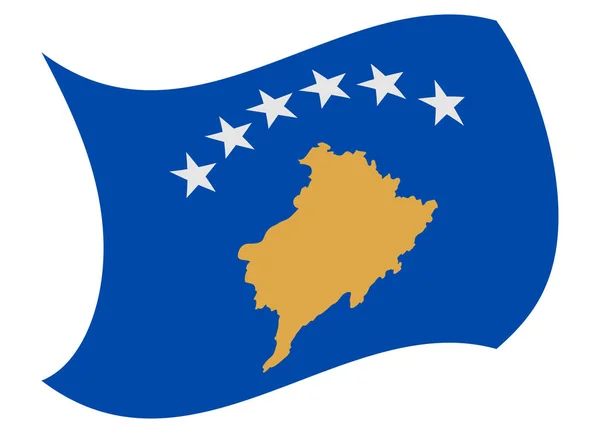 Kosovo bandera movida por el viento — Archivo Imágenes Vectoriales