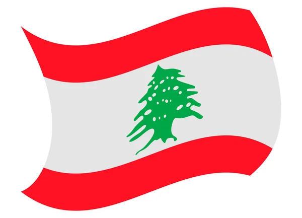 Lebanon flag moved by the wind — Stock Vector