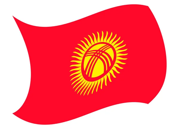 Drapeau du Kirghizistan déplacé par le vent — Image vectorielle