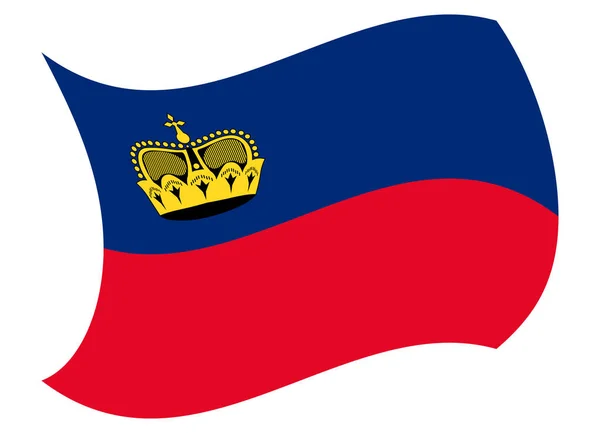 Bandera de Liechtenstein movida por el viento — Archivo Imágenes Vectoriales