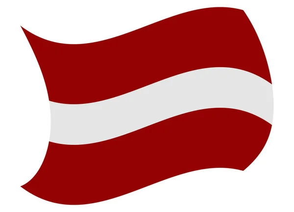 Rüzgar tarafından taşındı Letonya bayrağı — Stok Vektör