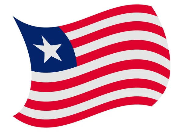 Bandera liberia movida por el viento — Archivo Imágenes Vectoriales