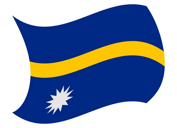 Nauru Flagge vom Wind bewegt — Stockvektor