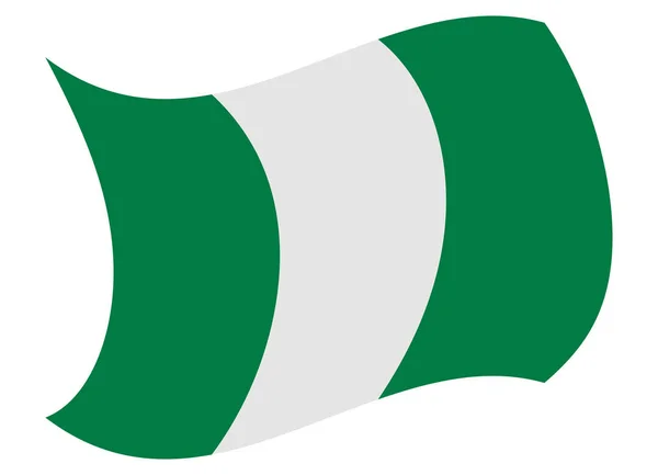 Nigeria bandeira movida pelo vento — Vetor de Stock