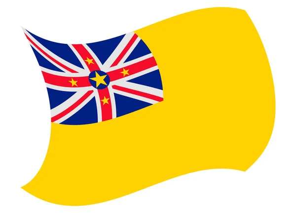 Niue bandera movida por el viento — Vector de stock